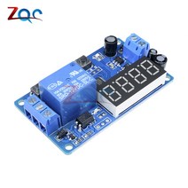 카운트다운 시간 지연 릴레이 모듈 DC 12V 4 자리 LED 디지털 타이머 제어 스위치 PLC 타이밍 역전압 방지 조정기