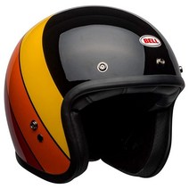 BELL 맞춤형 500 헬멧(유광 빈티지 화이트 미디엄), X-Large, Riff Gloss Black/Yellow/Orange