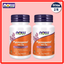 나우푸드 피크노제놀 100 mg 60개입 베지캡슐, 2개묶음, 1세트, 60개