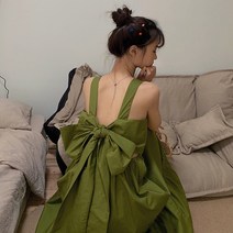 여자 여름 원피스 귀여운 리본 나시원피스 해변룩 피서룩