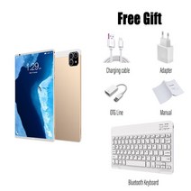 태블릿 글로벌 버전 패드 에어 프로 8 인치 12 코어 google play wps office 12gb ram 640gb rom 7800mah 4g lte 5g wifi pc, 12g 640g 키보드, 영국, 황금