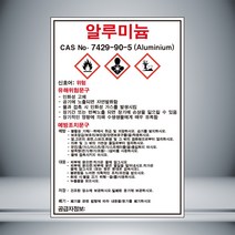 알루미늄 MSDS 표시 포맥스