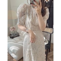 화이트 자수 레이스 피로연 원피스 상견례 돌잔치 맘 드레스