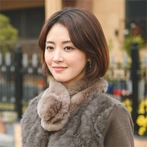 조이마담 A4028 렉스 방울 퍼 머플러 토끼털목도리