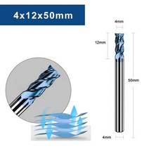 두번째 조각에서 25% 감소. HRC65 카바이드 텅스텐 스틸 밀링 커터 CNC 커팅 툴 엔드밀, 16 4x12xd4x50