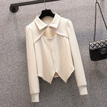 검정색긴팔셔츠 상점 전문점 궤짝을 치우다 여성의류 봄계절 신 슬림핏 디자인감각 레드 상의 4098342892
