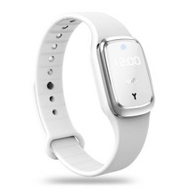 Mosquito Repellent Bracelet Ultrasonic Anti Insect Pest Bugs Wrist With LED Time Display, 02 M2 White with time
