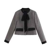 ZARA 자라 st 스타일 겨울 여성 리본 장식 패턴 블레이저 코트 02080240087