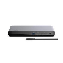 벨킨 썬더볼트 3 케이블 포함 Dock Pro - USB C 허브 MacOS 및 Windows용 도킹 스테이션 듀얼 4K @60Hz 40Gbps 전송 속도 85W 업스트림 충전 이