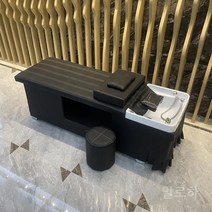 미용실 샴푸 의자 헤어샵 체어 이발소 샴푸대 바버샵 살롱 헤어, 업그레이드 블루 기본+ 스툴