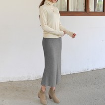 데일리앤 센스 니트 H라인 트임 롱스커트