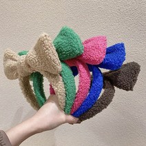 미소 뽀글리본머리띠 유아동머리띠 리본헤어밴드 데일리룩