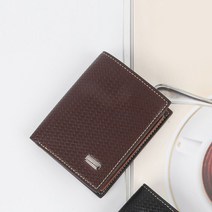 남자 선물용 가죽 지갑 50대 아빠 슬림 중지갑 브라운