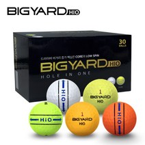 넥센 빅야드 하이오 삼선 골프공 30구 2피스 초중급자용 고반발, 화이트, 1개