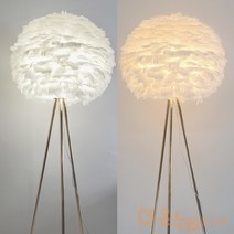 깃털 장 스탠드 테이블 조명 무드등 골드, 장스탠드본품+(12W주광색추가)