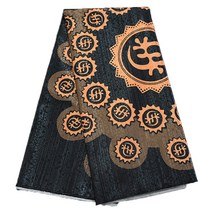 아프리카 브로케이드 프린팅 직물 반짝이고 재봉 의류 폴리에스테르 불투명 비탄성, BGB-A4_5 x 1.5 yards