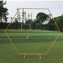 웨딩아치 장미아치 정원꾸미기웨딩 플라워 풍선 아치 금속 선반 육각형 파티 장식 정원 결혼식, 01 Gold_01 120CM