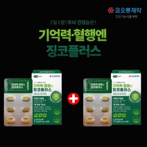 깜빡깜빡할때 기억안날때 인지력 기억력 강화 개선 에 좋은 먹는 진코 은행잎 추출물 플라보노이드 영양제 개선제, [1+1] 2개월분