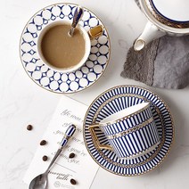 영국풍 골드라인 커피잔세트 머그컵, 머그컵-하프서클(핑크)