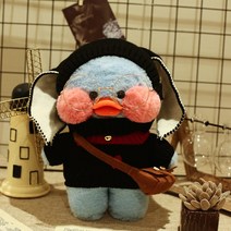 PKTOYS DIY서프라이즈 보들보들하고 만화 봉제 빵빵덕 오리 생일 발렌타인 스마스 데이 선물, 흑토끼 귀모자 흑니트 종려백, [몽환 유니콘 선물세트] 30cm