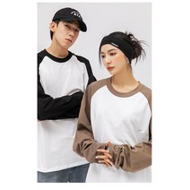 남녀 커플 나그랑 배색 라운드티셔츠 SH270