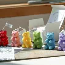갓샵 곰돌이 젤리곰 하리보 캔들 향초 방향제 초 7color, 핑크 젤리곰 캔들