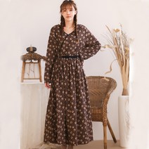 봄 중국식 국풍 복고 스트랩 프린트 원피스