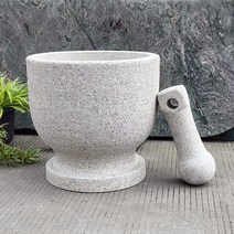 떡매치기 돌절구 인절미 떡 빻기 동이 으깨기 절구통, 외경 48cm(돌망치 포함)