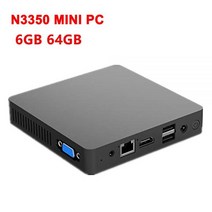미니 PC 팬리스 인텔 셀러론 N3350 윈도우즈 10 6GB RAM 64GB ROM 128GB SSD 1000M LAN WiFi BT40 VGA 데스크탑 컴퓨터, 해외공급사, Intel Celeron N3350 + UK, 6G 64G With Bracket