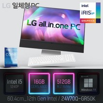 LG 일체형PC(12세대) 24V70Q-GR50K [이벤트 한컴오피스 증정], 24V70Q-GR50K 램16GB + SSD512GB