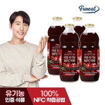 퍼니트 리얼 유기농 NFC 석류 주스 원액 석류즙 1000ml x 4병, 단품