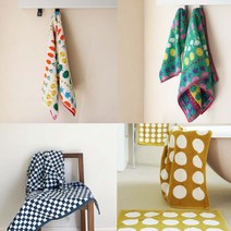 코튼 패턴수건 인테리어포인트 타올 호텔수건 감성타월, 체크