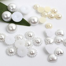 반진주 반쪽 진주구슬 만들기소품 재료 구슬 대용량 벌크, 반진주벌크4mm크림