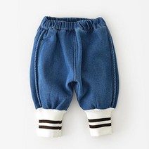 데님 두줄 유아 조거 기모바지 -로로