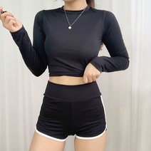 [비치웨어 신축성굿!] 오티 크롭 래쉬가드, 아이보리