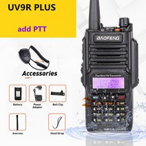 Baofeng UV9R 플러스 방수 워키토키 UV-9R 듀얼 밴드 휴대용 CB 햄 라디오 FM 트랜시버 양방향, [04] add ptt, [01] EURO