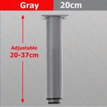 KAK블랙 가구 다리 높이 조절 가능 탄소강 테이블 피트 소파 침대 다리 교체 1000KG 튼튼한 하드웨어, Gray 20-37cm