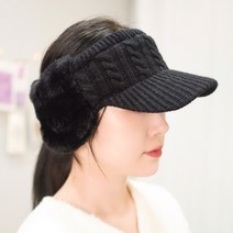 자베르 여성 겨울 골프 귀마개 모자 귀도리 니트 썬캡