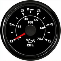 1pc 보트 오일 압력 게이지 0-5Bar 10-184ohm 화이트 미터 자동차 차량용 0-75psi 8 종류의 백라이트, 01 BN