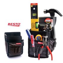 베스토 다용도 공구집 못 주머니 지퍼 공구 수납 포켓 파우치 폴리 작업 벨트 연장집 다목적 공구가방