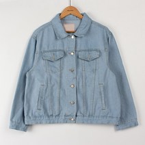 원타임 여성용 바스트 포켓 데님 청 자켓