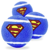 버클다운 스퀴키 도그 토이 강아지용 테니스 볼, 3개입, Superman Shield