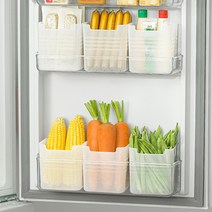 냉장고 사이드 도어 수납함 음식물 분리 보관함 가정용 주방 수납함, 6pcs