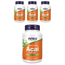 나우푸드 아사이 500mg 베지 캡슐, 100개입, 4개