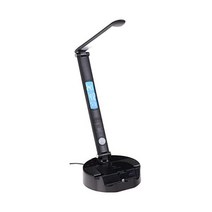 LumiCharge-III Smart LED Desk Lamp - 무선충전기 포함 테이블 램프 USB 충전 포트 조절 가능한 암 밝기 블루투스 스피커 - 가정용 접이식 테이블