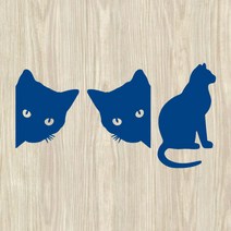 오피스왕국 고양이 cat4 그래픽 스티커 동물스티커, 오션블루