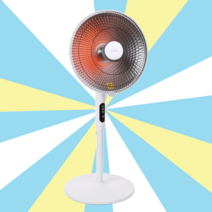 이노크아든 원적외선 3단 높이조절 좌식 스탠드 타이머 리모컨 선풍기형 전기히터 가정용, 본품