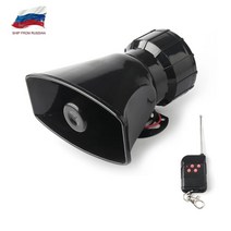 클락션 크락션 무선 전자 사이렌 시끄러운 12v 7 소리 스피커 130db 자동차 경고 경보 경찰 화재 사이렌 경적 확성기 자동차 ccessories, 없음