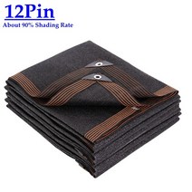 두꺼운 12 핀 90% 차양 비율 자외선 방지 HDPE 검은 그물 야외 퍼걸러 자동차 차고 캐노피 태양 음영, [01] 12PIN Black Net, [25] 5mx5m