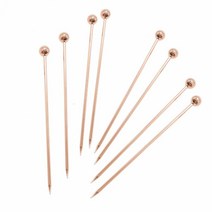 15피스 스테인리스 스틸 칵테일 피크 메탈 마티니 피크 10.9cm(4.3인치) SZLFSX, Rose Gold Round bead 15 Pieces